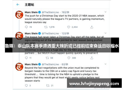 鲁媒：泰山队本赛季遭遇重大挫折或已提前结束奋战目标缩水